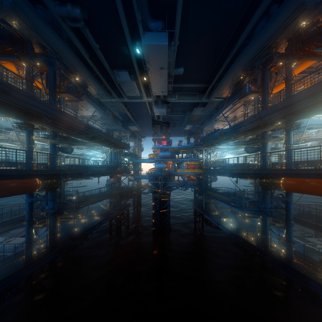 Photo of AI-generated platform offshore