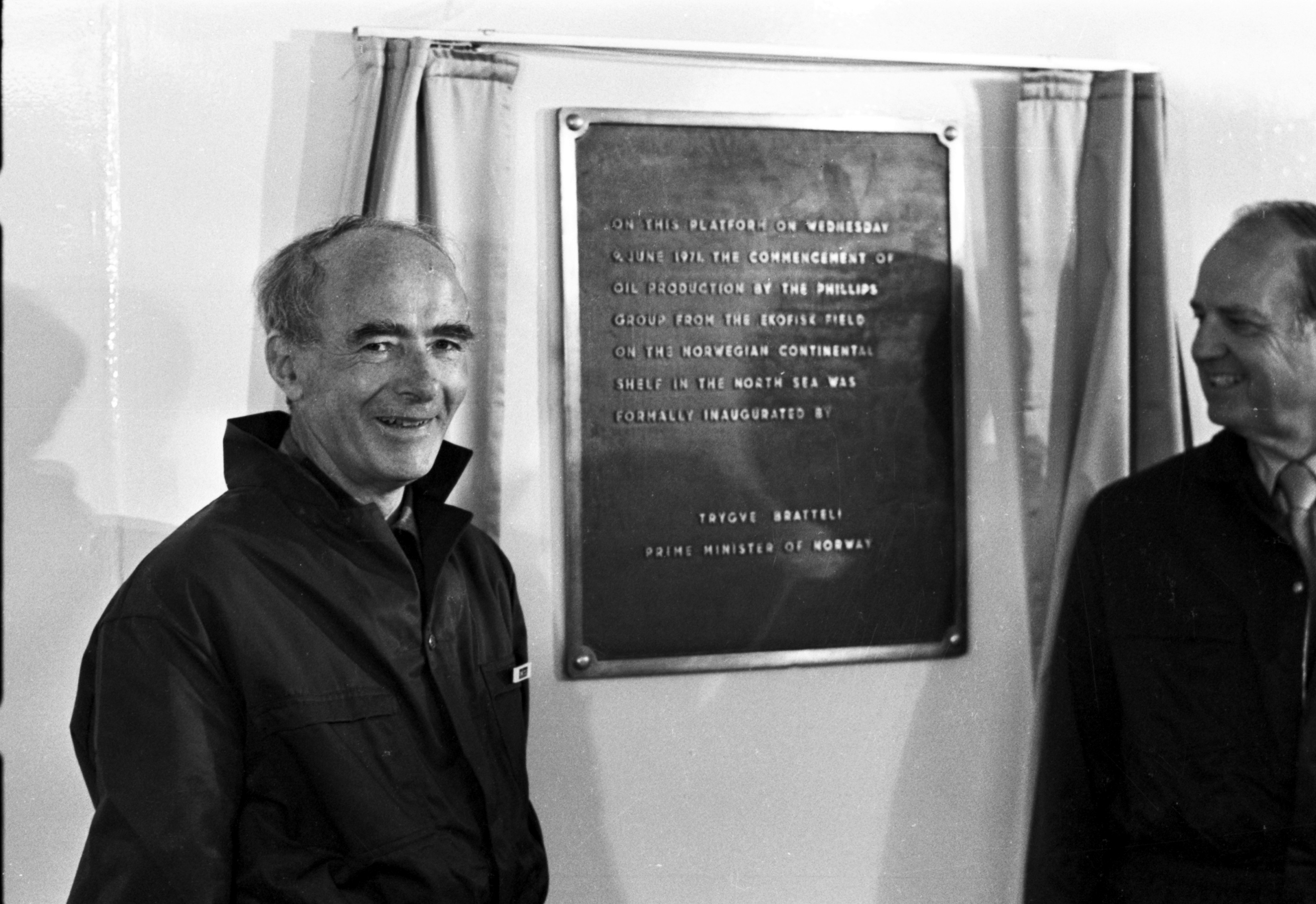 Den 9. juni 1971 åpnet statsminister Trygve Bratteli Ekofiskfeltet 