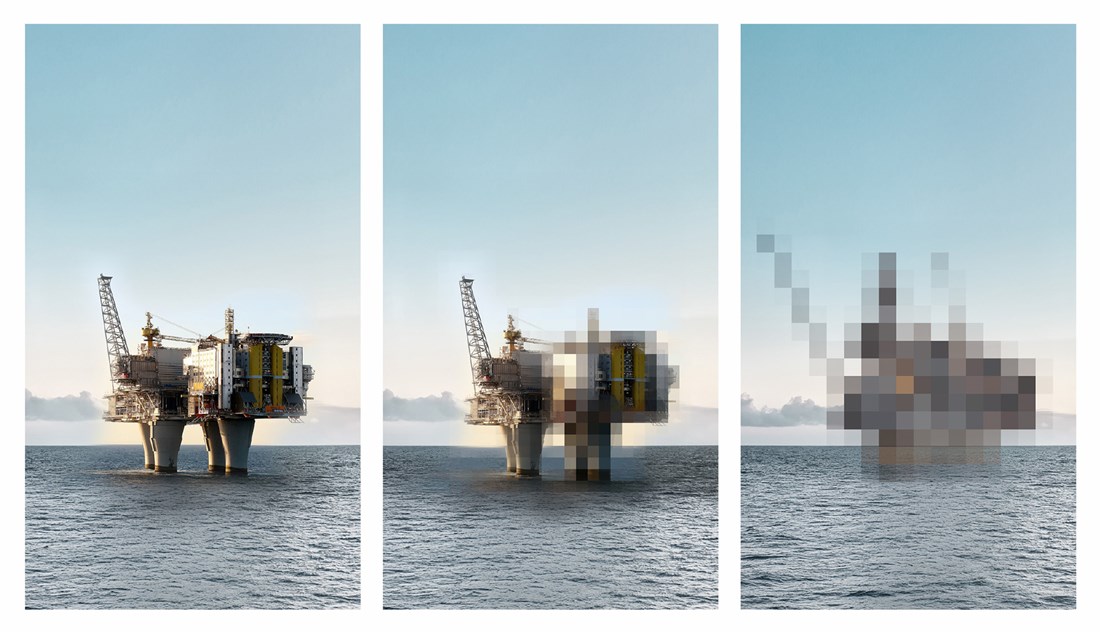 Pixelert oljeplattform